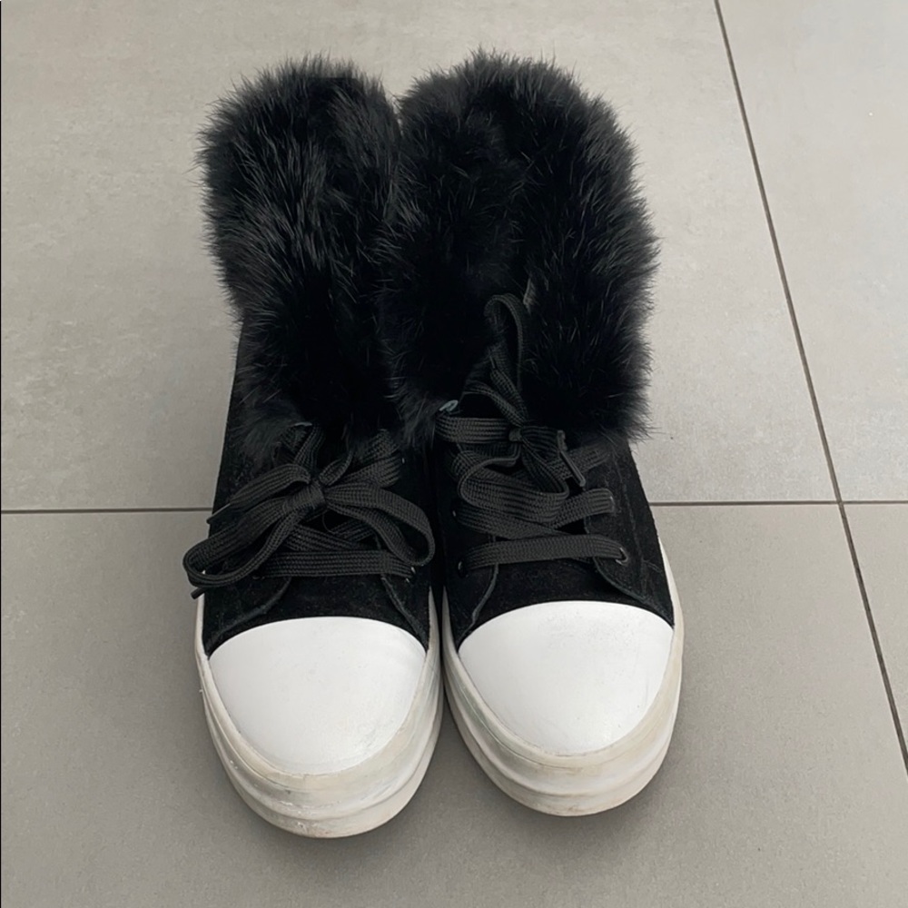 Faux Fur wedge sneakers